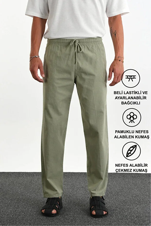 Defy Men's Relaxed Fit Linen Look Trousers