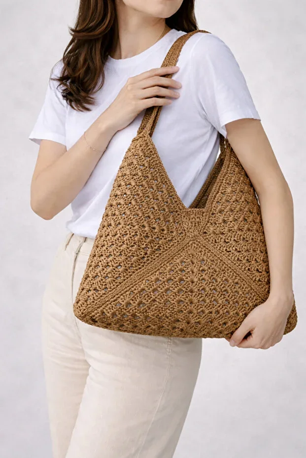 Straw Bag, Multicolor Straw Bag, Shoulder Bag, Beach Bag