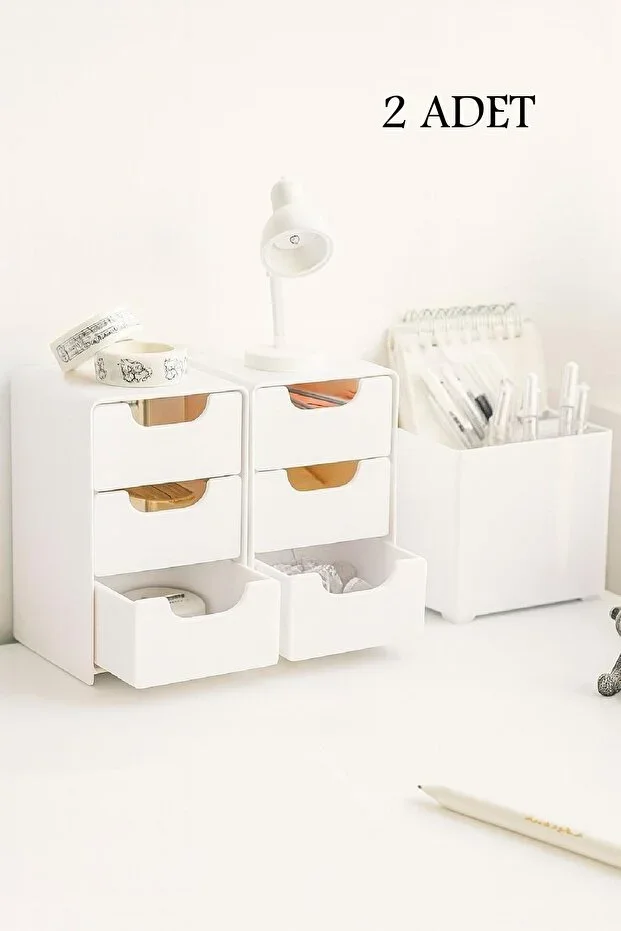 Tidy 2 Piece Mini Drawer Organizer 3 Drawer Multi-Purpose Organizer - Jewelry Hobby Accessory Organizer