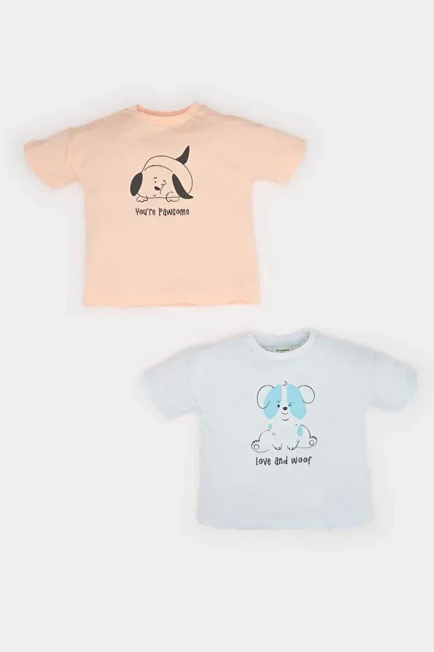 Bicycle Collar Printed Jersey 2's Short Sleeve T-Shirt Male Baby Newborn E8232A525SM