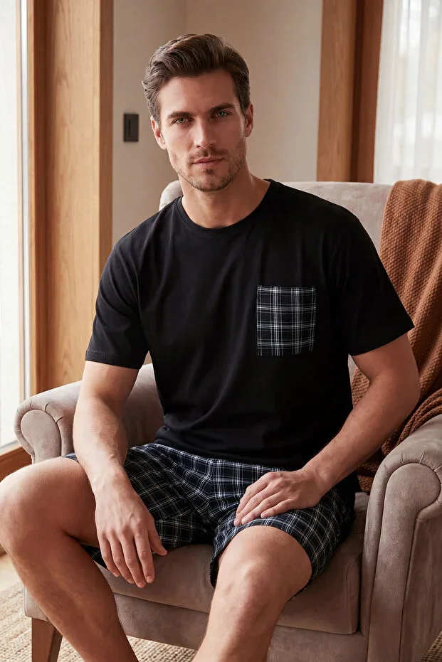 Buratti Plaid Cotton Regular Fit Shorts Pajama Set Men's PAJAMAS SET 6572021