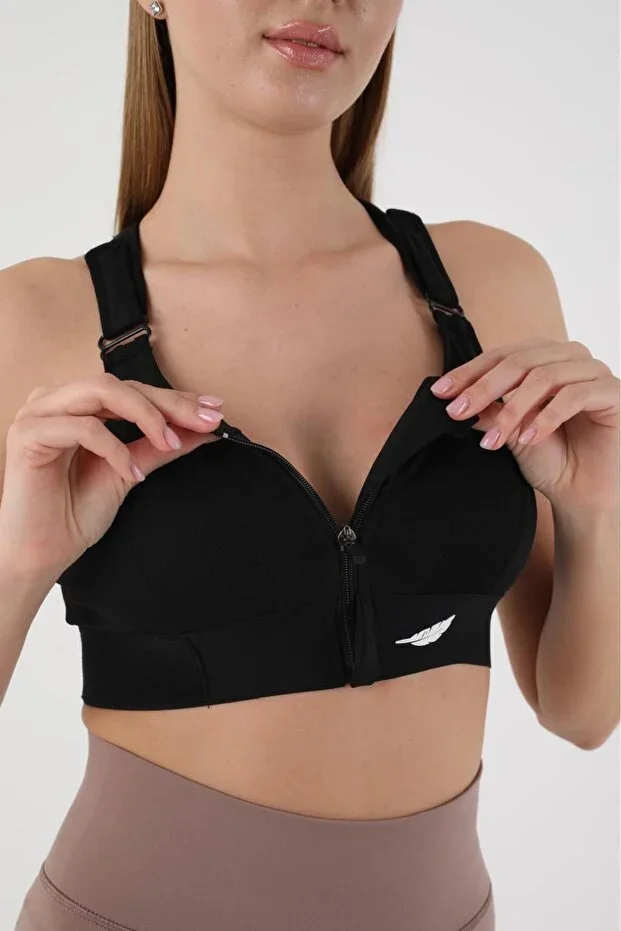 Very Functional Supportive and Shaping Sports Bra with Adjustable Shoulder and Waist Zipper, Bag Gifted