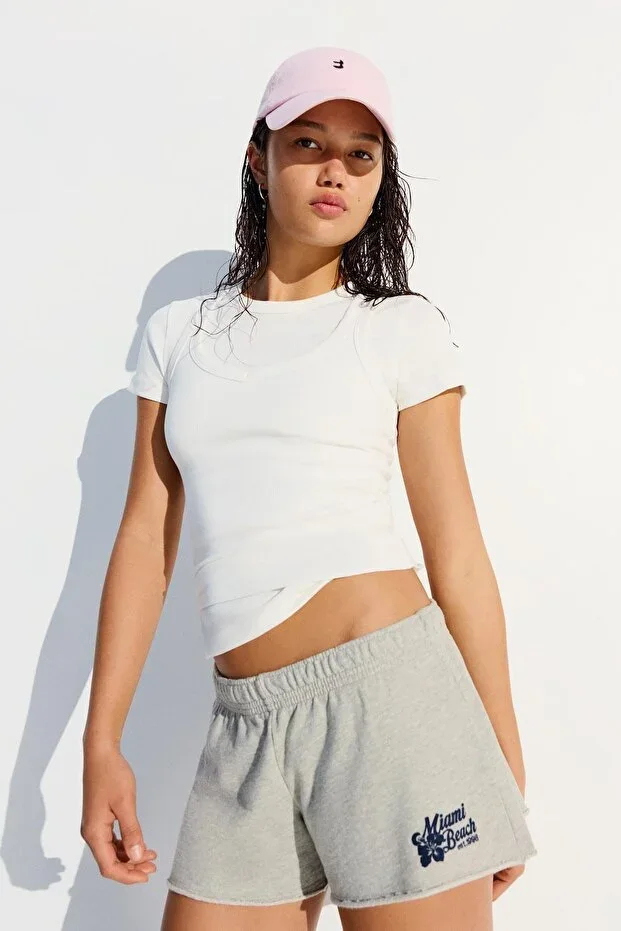 Bershka Embroidered Shorts