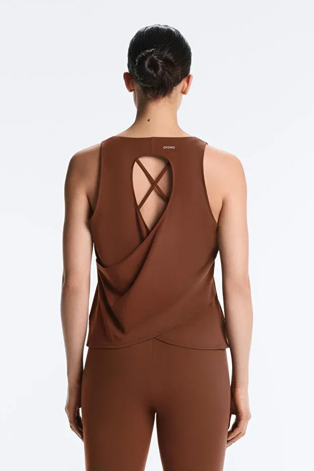 Oysho Comfortlux cross back t-shirt