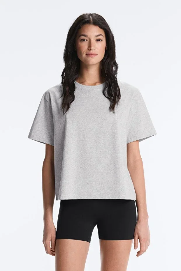 Oysho Boxy Short Sleeve Cotton T-shirt