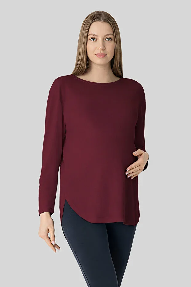 Soft-touch TENCEL™ long-sleeved maternity t-shirt