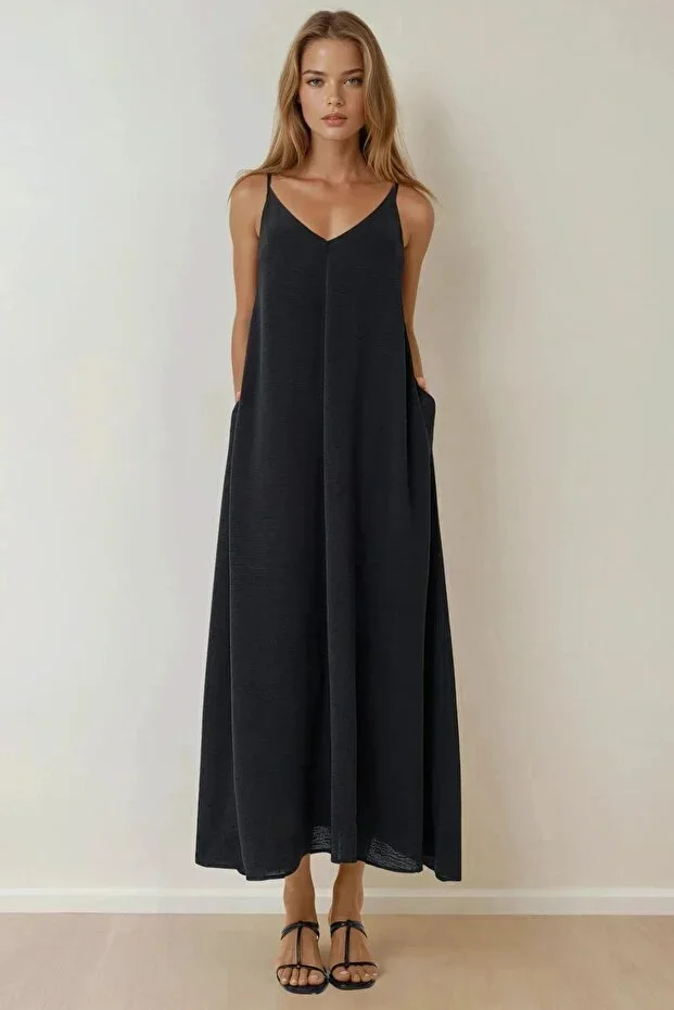 Hiccup V-Neck A-Line Maxi Dress