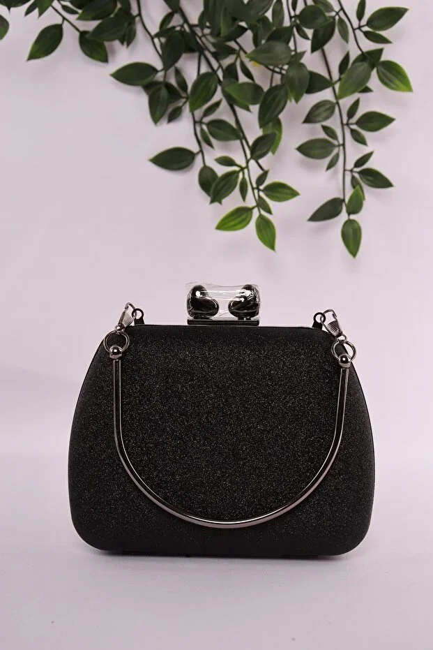 Elysara EB0716 | PEARL THREAD DETAILED BOW CASE EVENING BAG