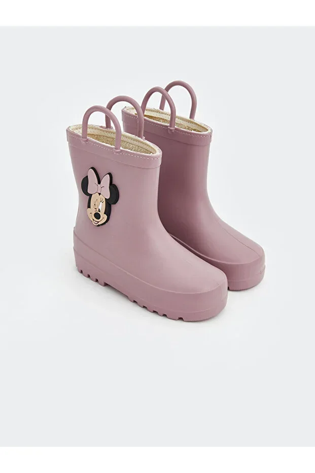 Minnie Mouse Print Baby Girl Rain Boots