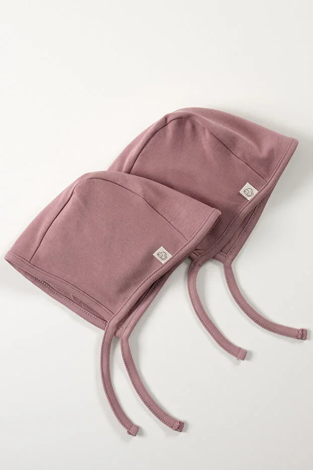 Rogie Organic Baby Hat Purple Color 2 Pieces 100% Cotton Baby Beanie