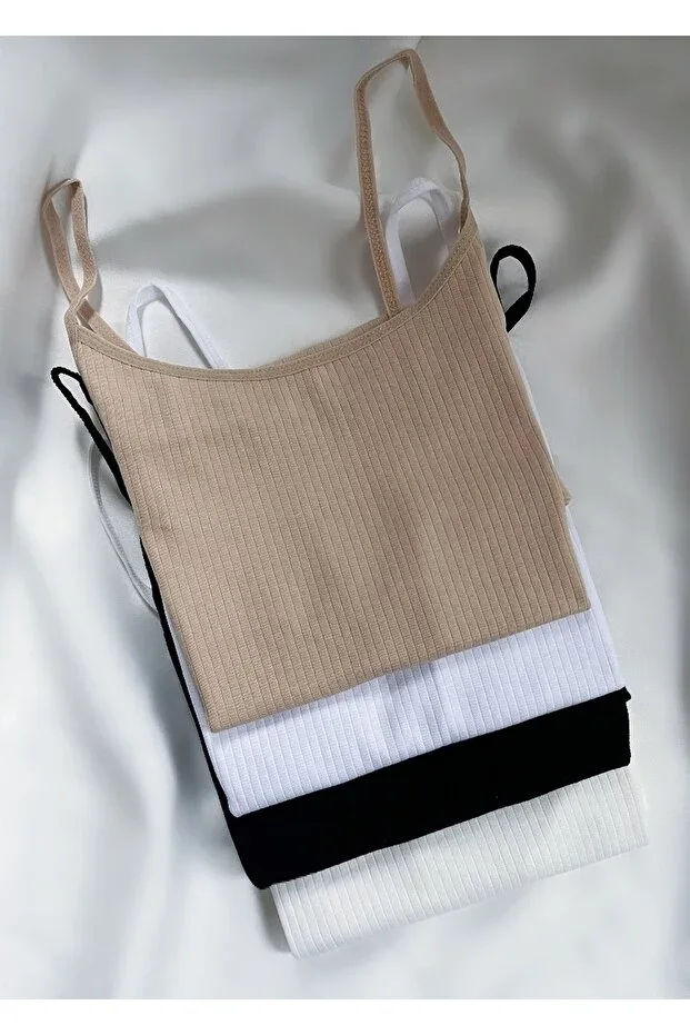 WOMEN'S RIBBED COTTON 4-PACK TANK TOPS