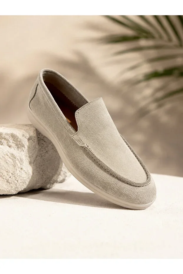 Loro Piano Suede 100% Genuine Leather Men's Loafer Shoes