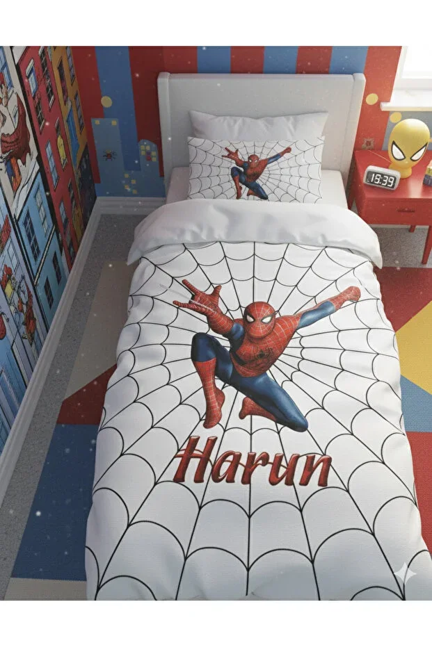 BABY AND CHILD ROOM Bedding Set with Net and Spiderman Pattern