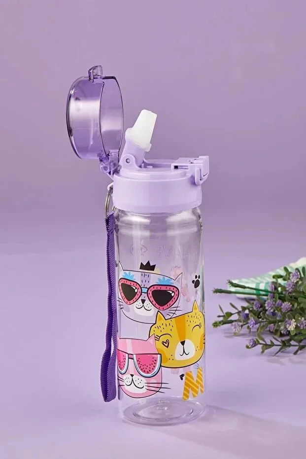 Bordo Color Meow Bottle %100 Leakproof Water Bottle - Bpa Free