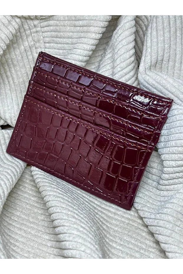 Bordo Shiny A Quality Leather Women's Cardholder Wallet