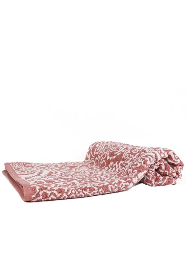 Mixed Pattern Wave 100% Cotton Bath Towel size 70x140 cm, Pink-White