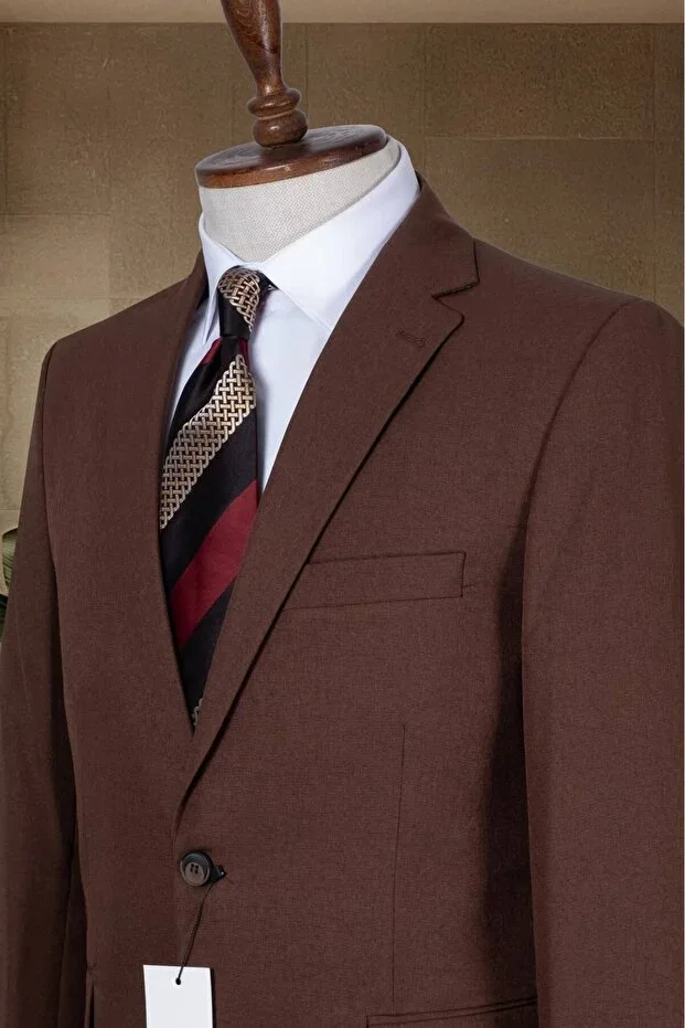 Brown Slim Fit Italian Style Classic Men's Blazer Jacket