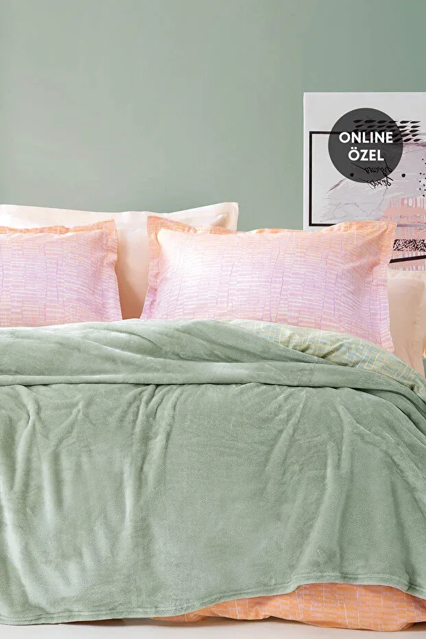 Olenna Double Size Wellsoft Blanket - Sage