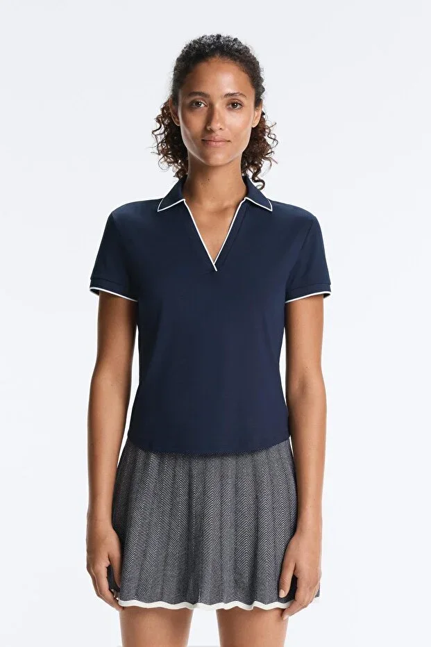 Oysho Comfortlux short-sleeved polo with piping detail