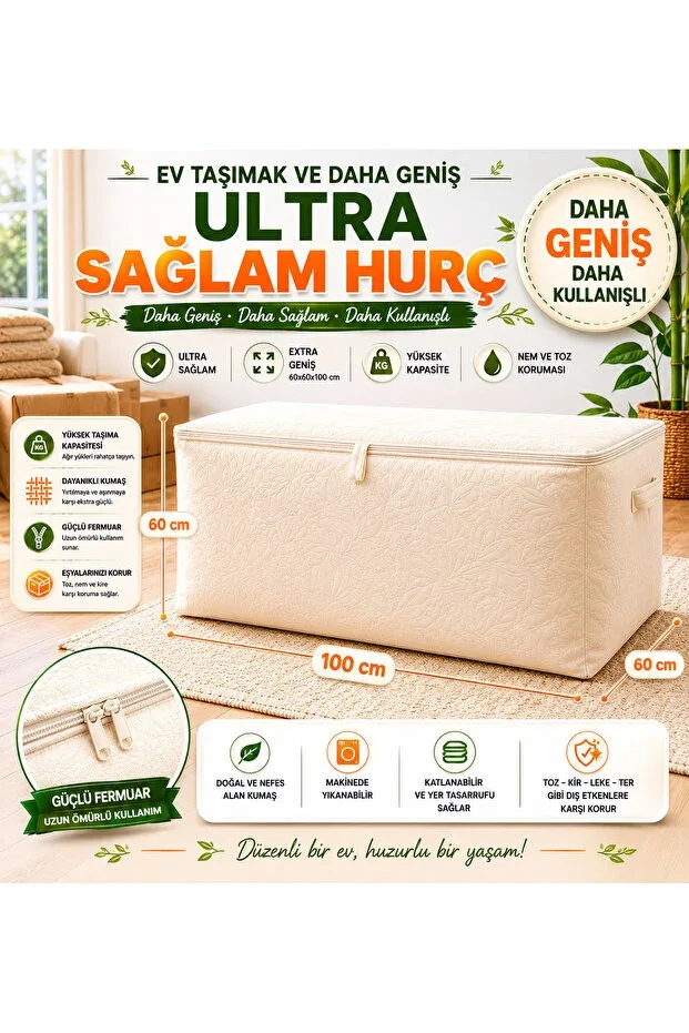Durable Quilt Mattress Bag 100x60x60cm Fully Zippered Top 180 kg Load Capacity Flexible Thick