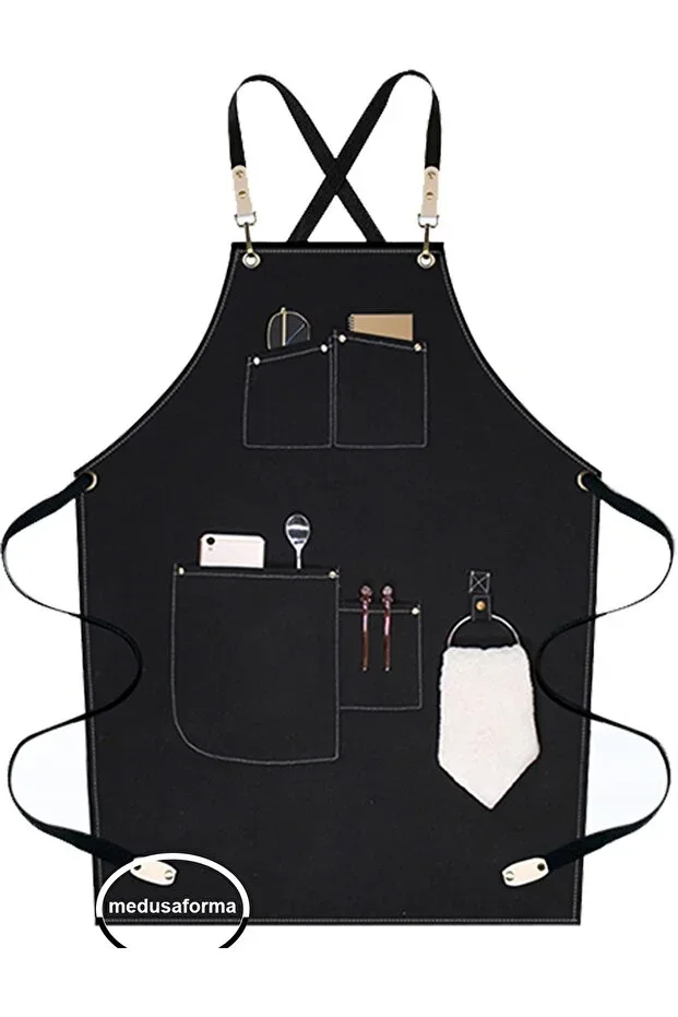 Cross Strap Kitchen Apron Master Chef Cafe Restaurant Chef Waiter Barman Cook Hairdresser Barista Apron