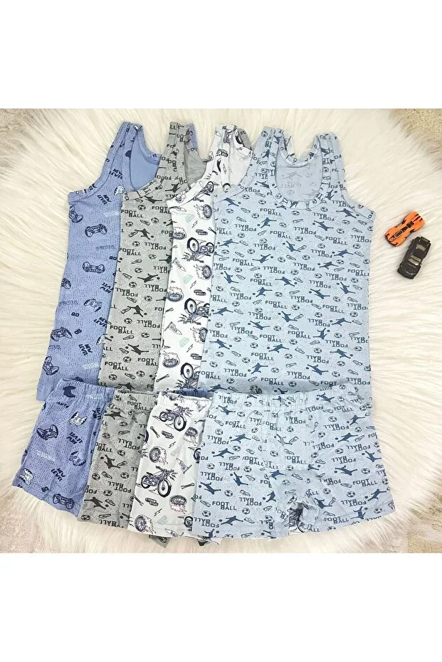 COTTON BOYS 4-PACK TANK TOP BOXER SET