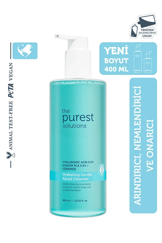 Moisturizing and Barrier Repairing Hyaluronic Acid Facial Cleansing Gel for Dry and Combination Skin 400 ml