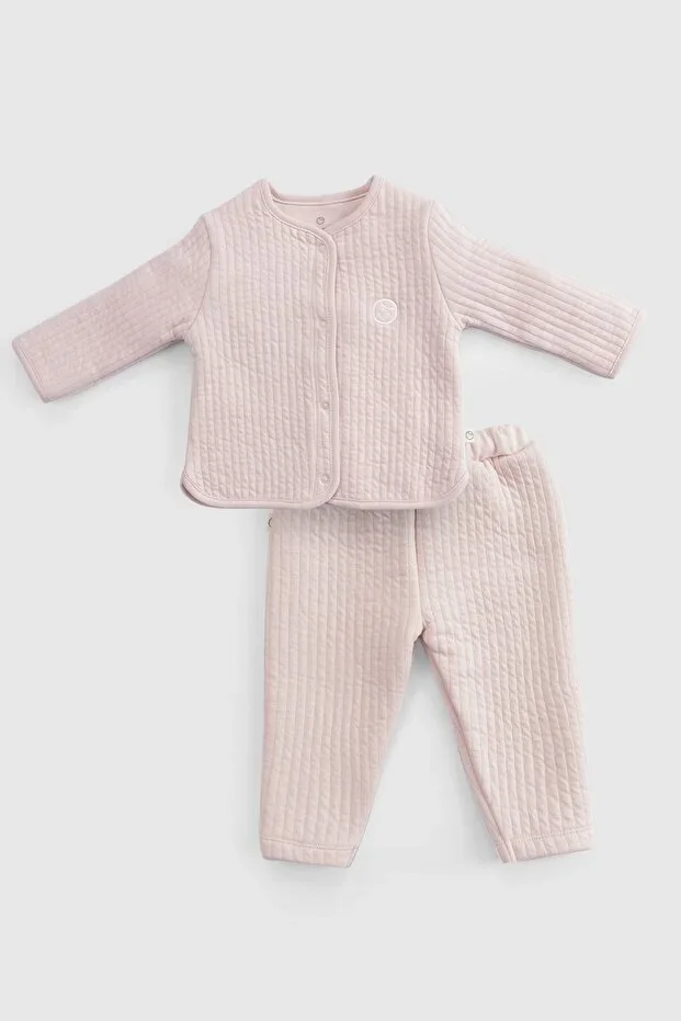 Quilted Pink Baby Set
