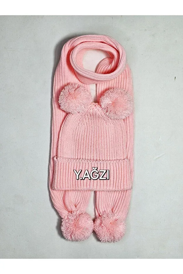 Girl & Boy Thessaloniki Knit Pom-Pom Scarf Hat Set 1-5 Years