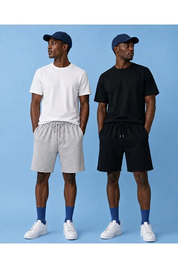 Shorts Twin Pack Black and Grey