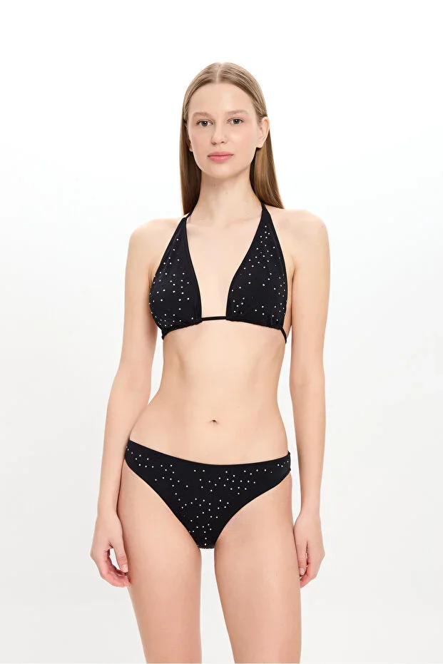 WOMEN'S SEQUINED WIDE TRIANGLE BIKINI SET