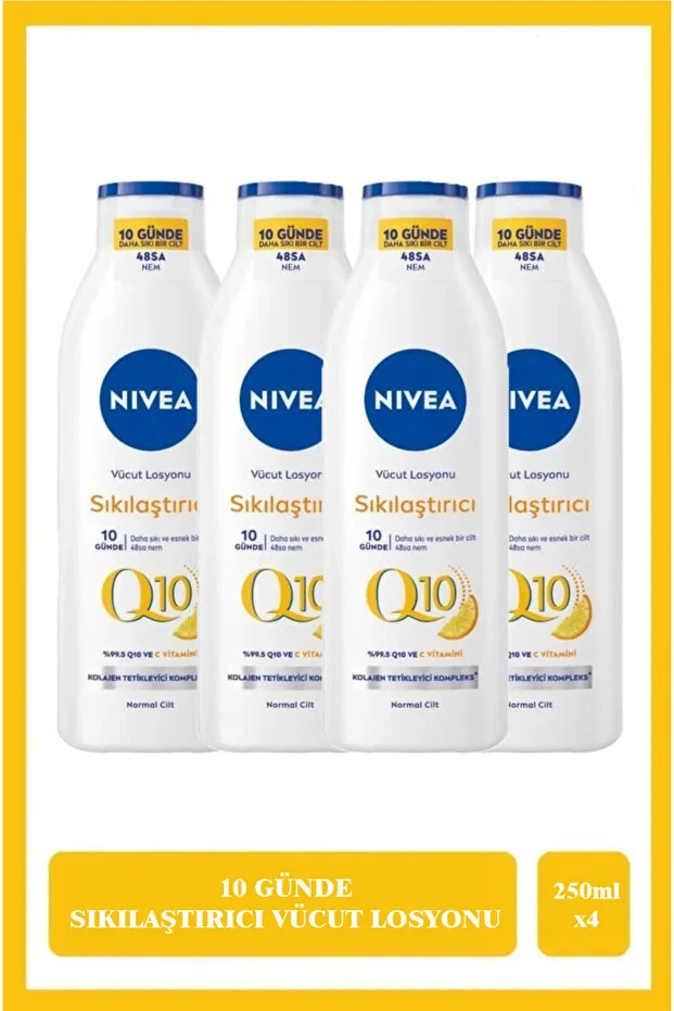 4 Pieces Nivea Q10 250 ml Firming Body Lotion Vitamin C Firming in 10 Days