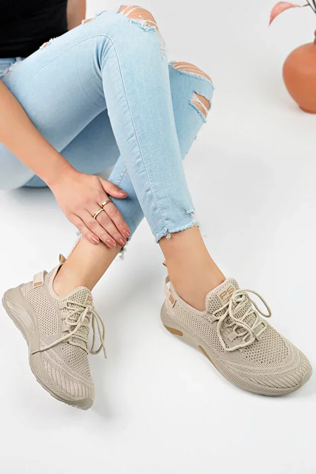 Nude Unisex Knit Sneaker Comfortable Breathable Odorless Sports Shoe 4555