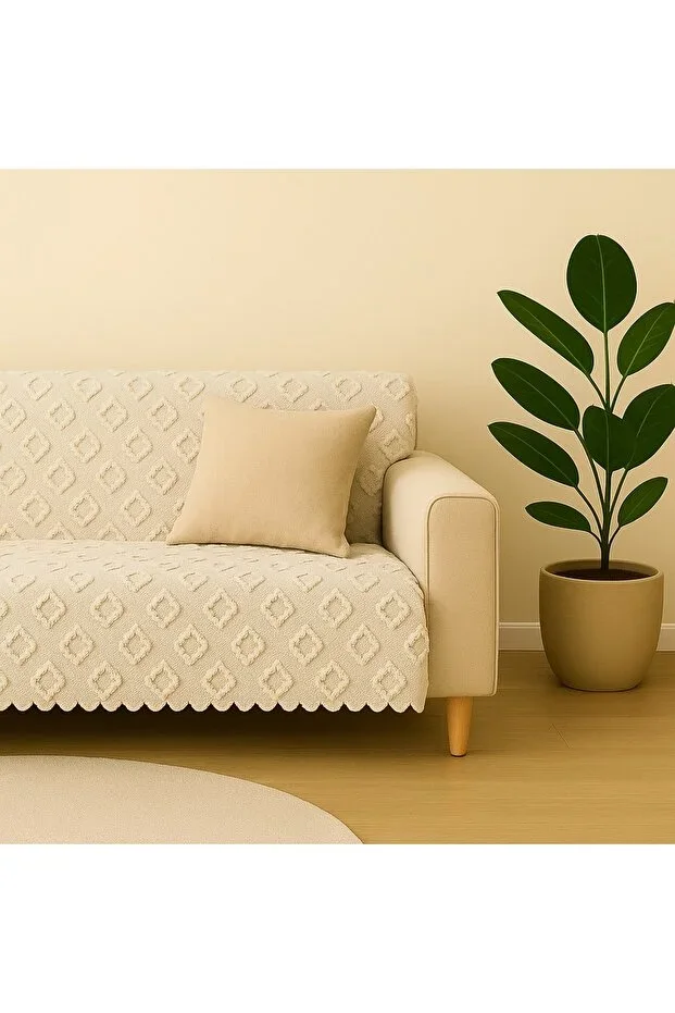 Sofa Cover 175x215 cm – Couch Cover, Non-Slip, Washable, Luxury Chenille Jacquard Fabric