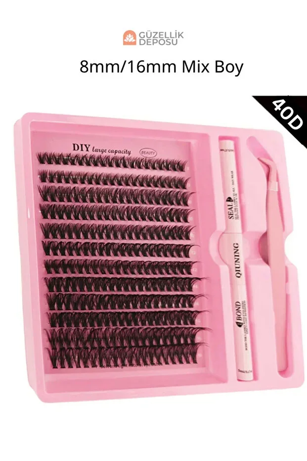 Güzellik Deposu 30D 9mm- 14mm Premium False Eyelash Set / Tweezers-Adhesive-Fixer