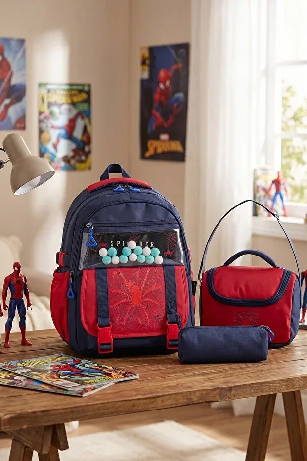My Polo 2087 3-Piece Primary School Middle School Bag Backpack School Bag Multi-Compartment Orthopedic Back