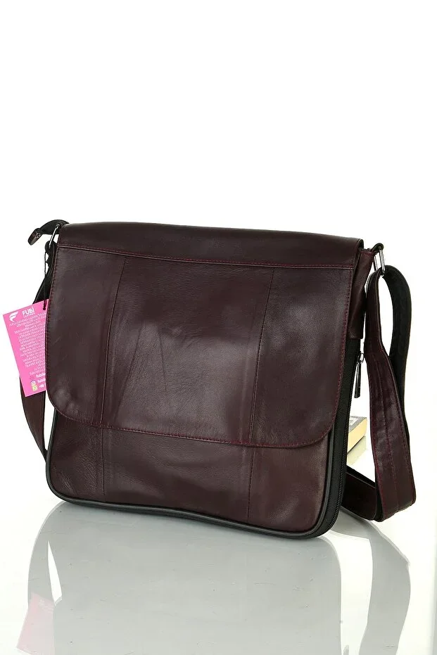 Crossman Genuine Leather Bellows Crossbody Messenger Bag