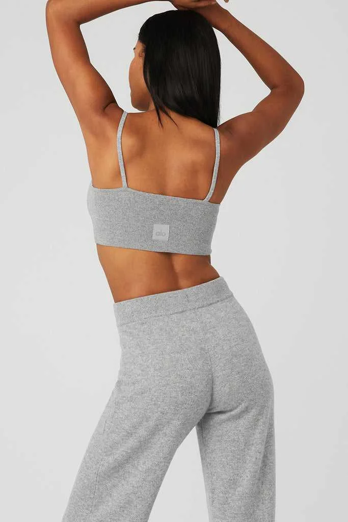 Alo Yoga Cashmere Jet Set Бюстгальтер Серый | KICJF-5049