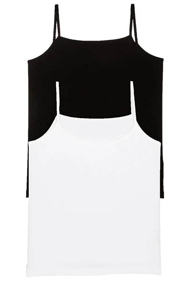 Women's Camisole Spaghetti Strap 2-Pack Black-White