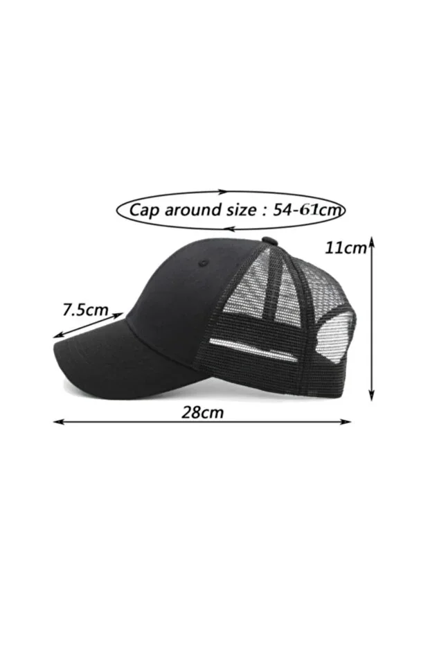 Summer Knit Mesh Solid Color Adjustable Back Hat Caps