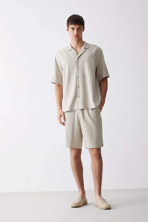 Relax Fit Summer Linen Blend Shorts D8835AX25SM