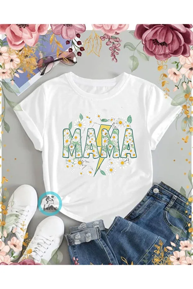 MAGORS MAMA PRINT BIKE COLLAR COTTON REGULAR FIT WOMEN'S T-SHIRT