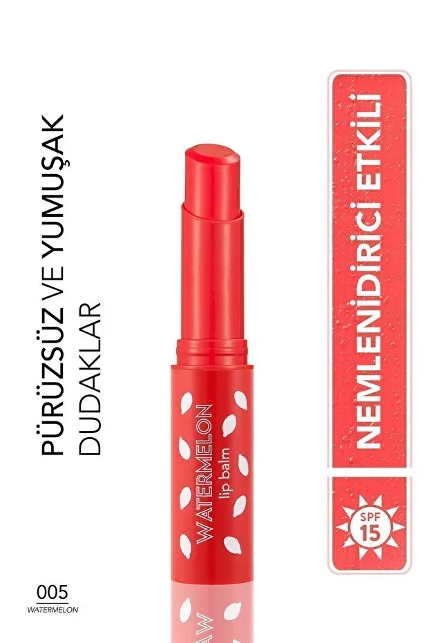 Flormar Stick Colored Lip Balm with Shea and Cocoa Butter - Lip Balm -005 WATERMELON-8690604555406