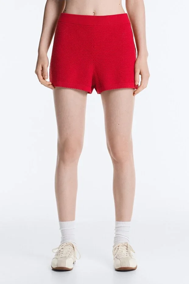Oysho Cotton Openwork Shorts
