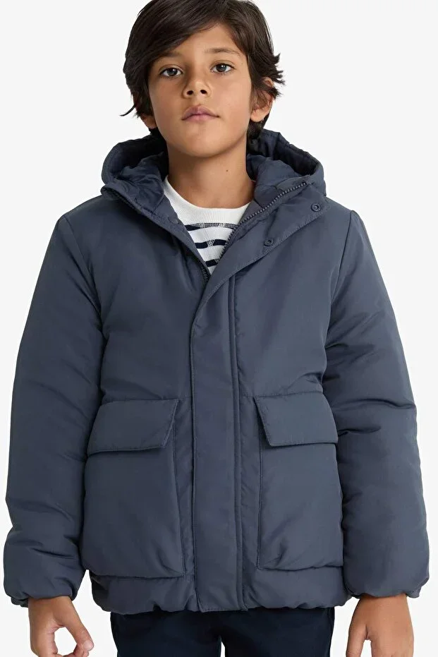 DeFacto Water Repellent Hooded Zip-Up Puffer Jacket Boys E7386A825WN