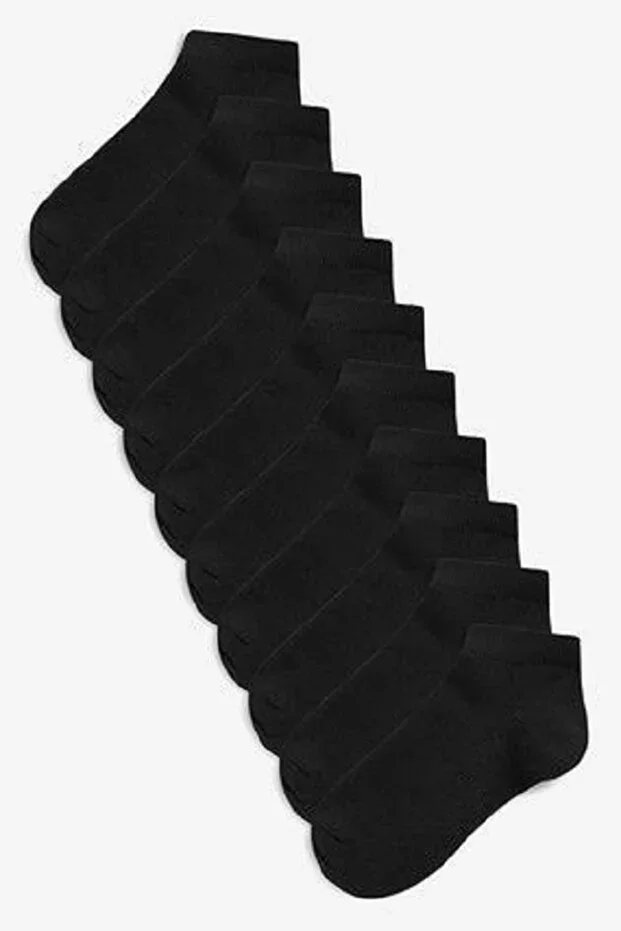 10 Pairs Economic Pack Black Ankle Socks
