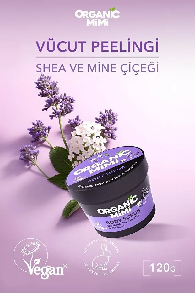 Body Scrub 120 g Shea Butter and Verbena Moisturizing Softening Natural Body Scrub