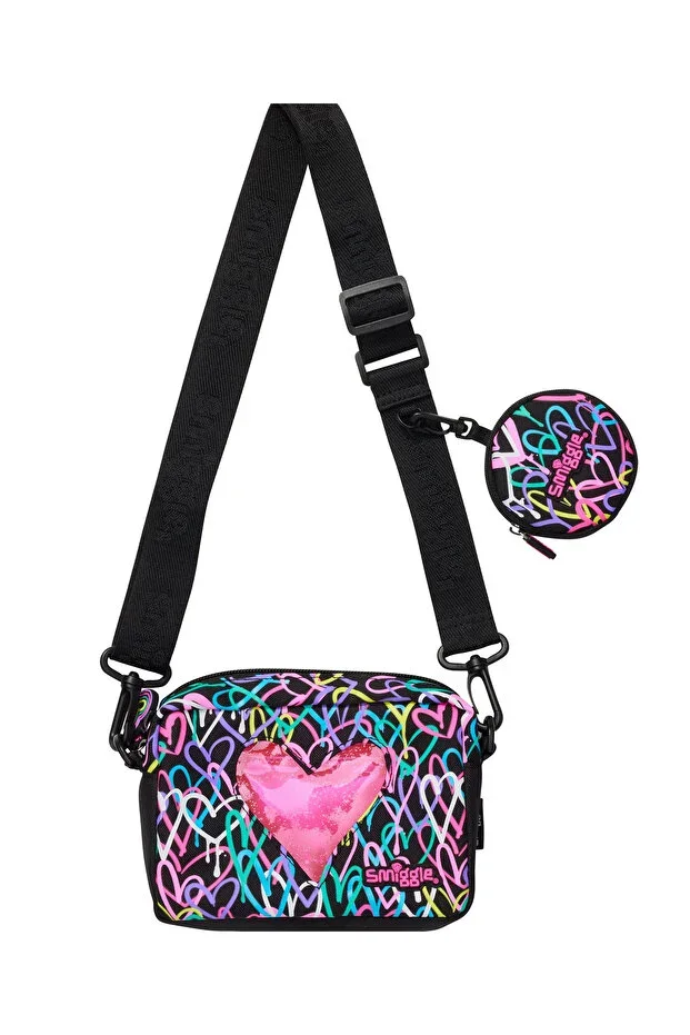 TRANSPARENT PVC HEART POSTMAN BAG WITH CLIP MINI WALLET