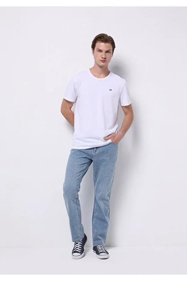 Regular Fit Men's Cotton Light Indigo Denim Jean Pants