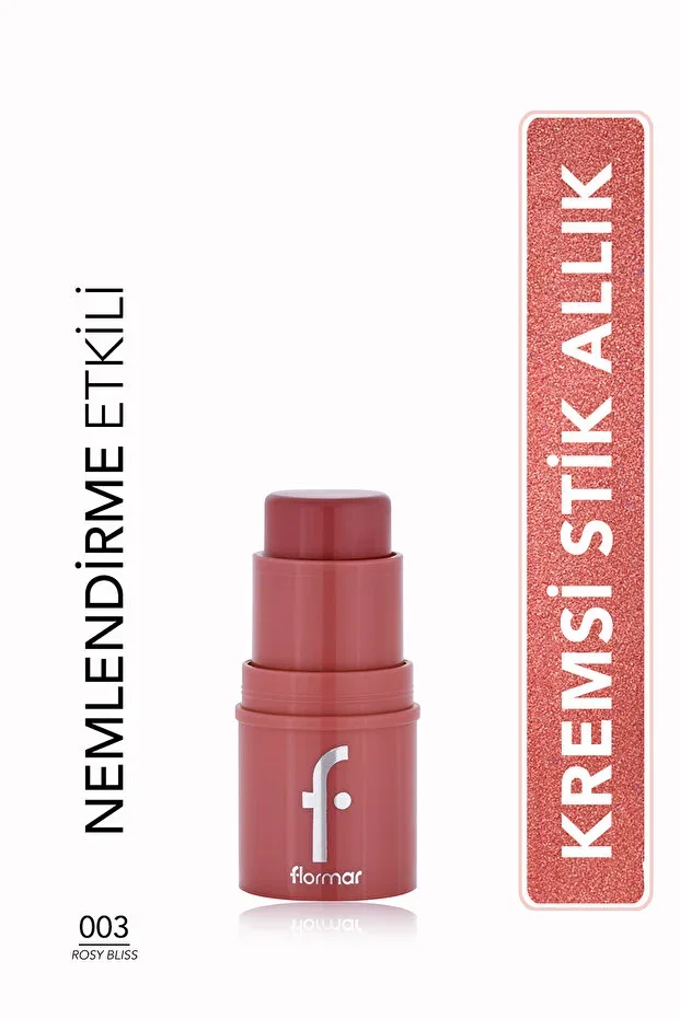 To Go Shimmering & Natural Finish Buildable Creamy Stick Blush 003 Rosy Bliss